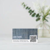 Blue Jeans QR Code Geologist Business Card Visitenkarte (Stehend Vorderseite)