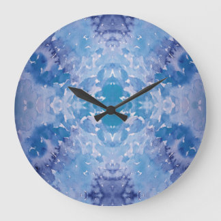 Blue Jeans Retro Gefärbte Krawatte Große Wanduhr