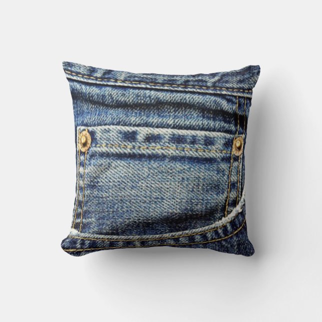 Blue Jeans-Tasche Kissen (Vorderseite)