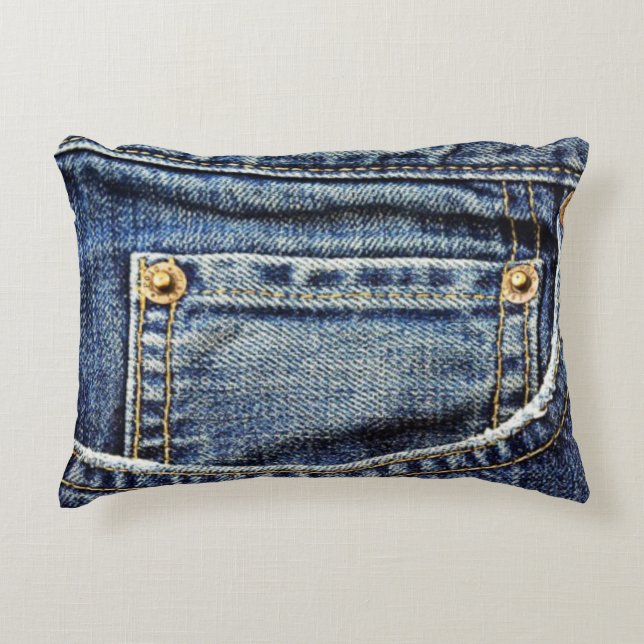 Blue Jeans-Tasche Zierkissen (Vorderseite)