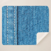 Blue Jeans Textur Hintergrund. Sherpadecke (Vorderseite (Horizontal))