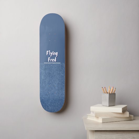 Blue Jeans und dein Text Skateboard (Wandkunst)