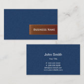 Blue Jeans und lederne Visitenkarte (Vorne/Hinten)