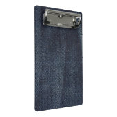 Blue Jeans Vintag Denim Stoff Textur Mini Klemmbrett (Schrägansicht)