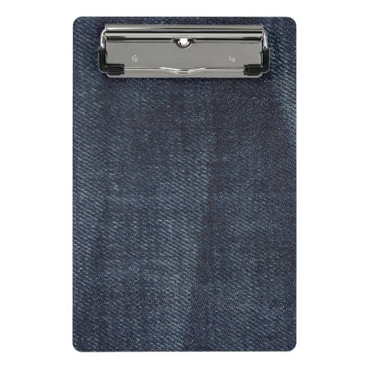 Blue Jeans Vintag Denim Stoff Textur Mini Klemmbrett (Vorderseite)