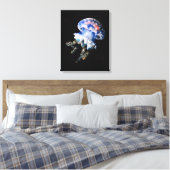 Blue Jellyfish Fine Art Canvas Print Leinwanddruck (Insitu (Schlafzimmer))
