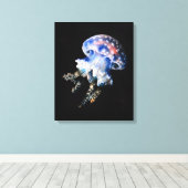 Blue Jellyfish Fine Art Canvas Print Leinwanddruck (Insitu (Holzboden))
