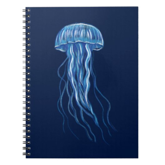 Blue Jellyfish Illustration Notizblock (Vorderseite)