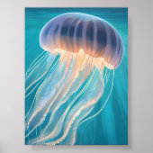 Blue Jellyfish | Ocean Animal Painting Art Poster (Vorne)