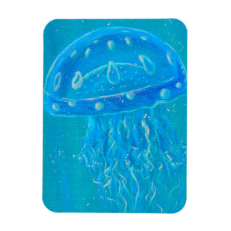 Blue Jellyfish Painting Magnet