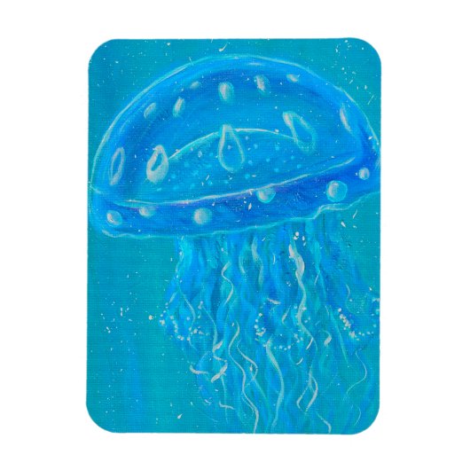 Blue Jellyfish Painting Magnet (Vertikal)