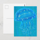 Blue Jellyfish Painting Postkarte (Vorne/Hinten)