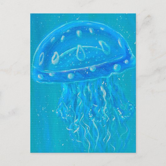 Blue Jellyfish Painting Postkarte (Vorderseite)