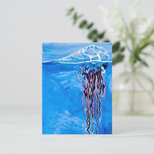 Blue Jellyfish Postkarten (Stehend Vorderseite)