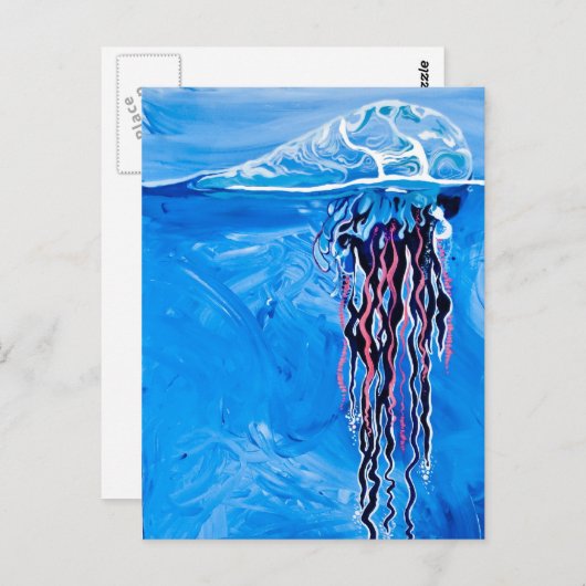 Blue Jellyfish Postkarten (Vorne/Hinten)