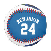 Blue Jersey Nummer und Foto Baseball (Vorderseite Links)