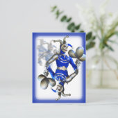 Blue Jester Postkarte (Stehend Vorderseite)