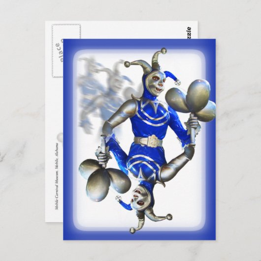 Blue Jester Postkarte (Vorne/Hinten)