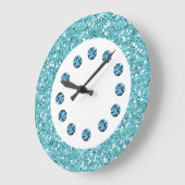 Blue Jewel Blende Wall Clock Große Wanduhr (Winkel)