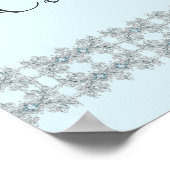 Blue Jewel Lace Birthday Party Banner Poster (Ecke)