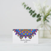 Blue Jewel Mandala Business Card Visitenkarte (Stehend Vorderseite)