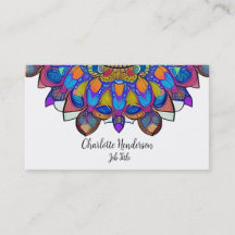 Blue Jewel Mandala Business Card