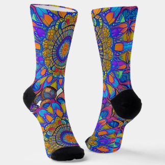Blue Jewel Mandala Socks Socken