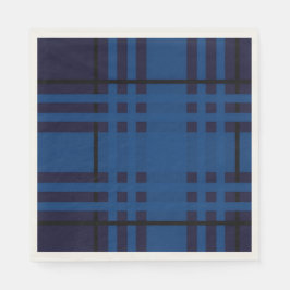 Blue Jewel Plaid Tartan Paper Napkin Serviette
