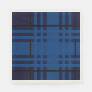 Blue Jewel Plaid Tartan Paper Napkin Serviette