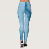 Blue Jewel Tone Abstrakt Watercolor Leggings (Rückseite)