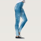 Blue Jewel Tone Abstrakt Watercolor Leggings (Rechts)