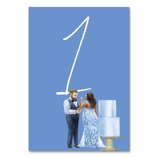 Blue Jewel Wedding Event Empfang Tischnummer (Rückseite)