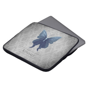 Blue Jewele Butterfly Damask Laptopschutzhülle