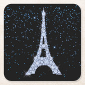 Blue Jewele Eiffelturm Rechteckiger Pappuntersetzer (Vorderseite)