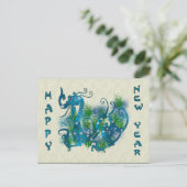 Blue Jeweled Dragon Postkarte (Stehend Vorderseite)