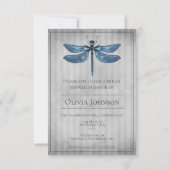 Blue Jeweled Dragonfly Bridal Shower Einladung (Vorderseite)