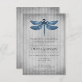 Blue Jeweled Dragonfly Bridal Shower Einladung (Vorne/Hinten)