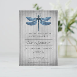 Blue Jeweled Dragonfly Bridal Shower Einladung
