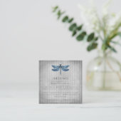 Blue Jeweled Dragonfly Wedding Begleitkarte (Stehend Vorderseite)