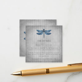 Blue Jeweled Dragonfly Wedding Begleitkarte