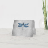 Blue Jeweled Dragonfly Wedding Danke (Rückseite)