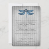 Blue Jeweled Dragonfly Wedding Einladung (Vorderseite)