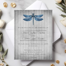 Blue Jeweled Dragonfly Wedding