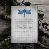 Blue Jeweled Dragonfly Wedding Einladung