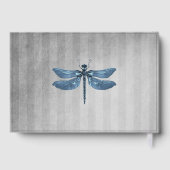 Blue Jeweled Dragonfly Wedding Gästebuch (Rückseite)