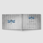 Blue Jeweled Dragonfly Wedding Gästebuch (Voll)