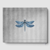 Blue Jeweled Dragonfly Wedding Gästebuch (Rückseite)