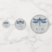 Blue Jeweled Dragonfly Wedding Konfetti (Vorderseiten)