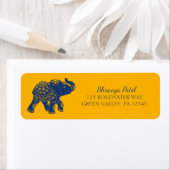 Blue Jeweled Elephant Yellow Rücksendeadresse (Insitu)