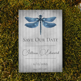 Blue Jewelly Dragonfly Save the Date Ankündigung